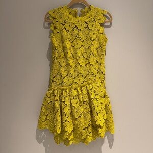 ERMANNO SCERVINO yellow lace dress w/slip
